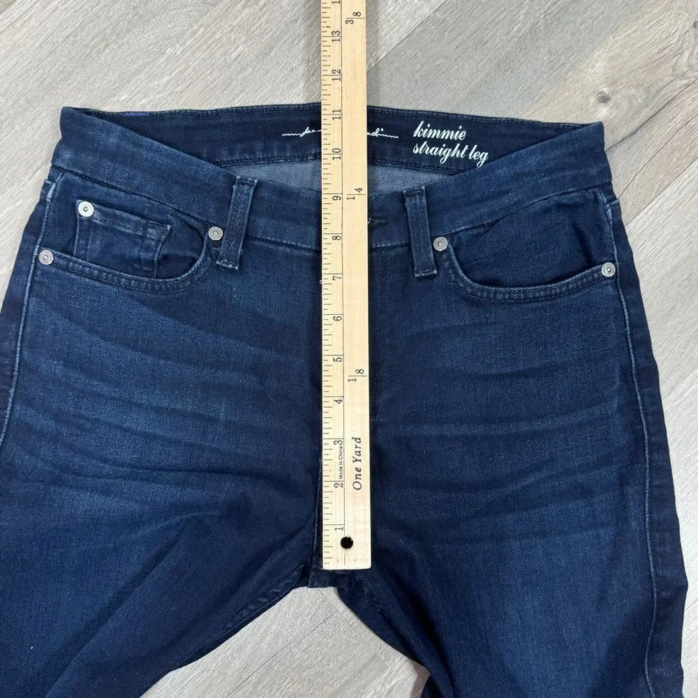 7 For All Mankind Kimmie Straight Leg Jeans Dark Blue 28 - Picture 12 of 14